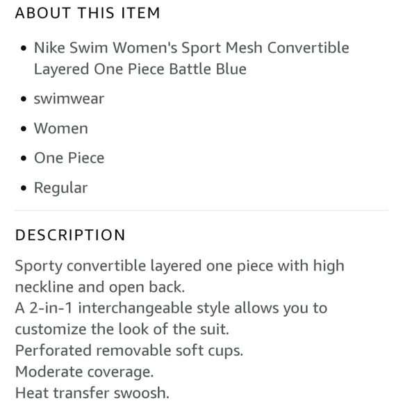 Nike layered one piece swimsuit - Picture 7 of 8